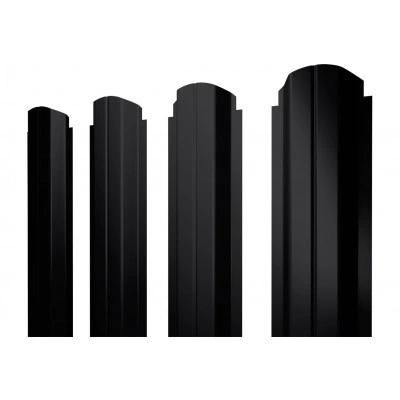 Штакетник П-образный A фигурный Grand Line 0,5 Drap RAL 9005 черный — 704750 Штакетник П-образный A фигурный Grand Line 0,5 Drap RAL 9005 черный — 704750