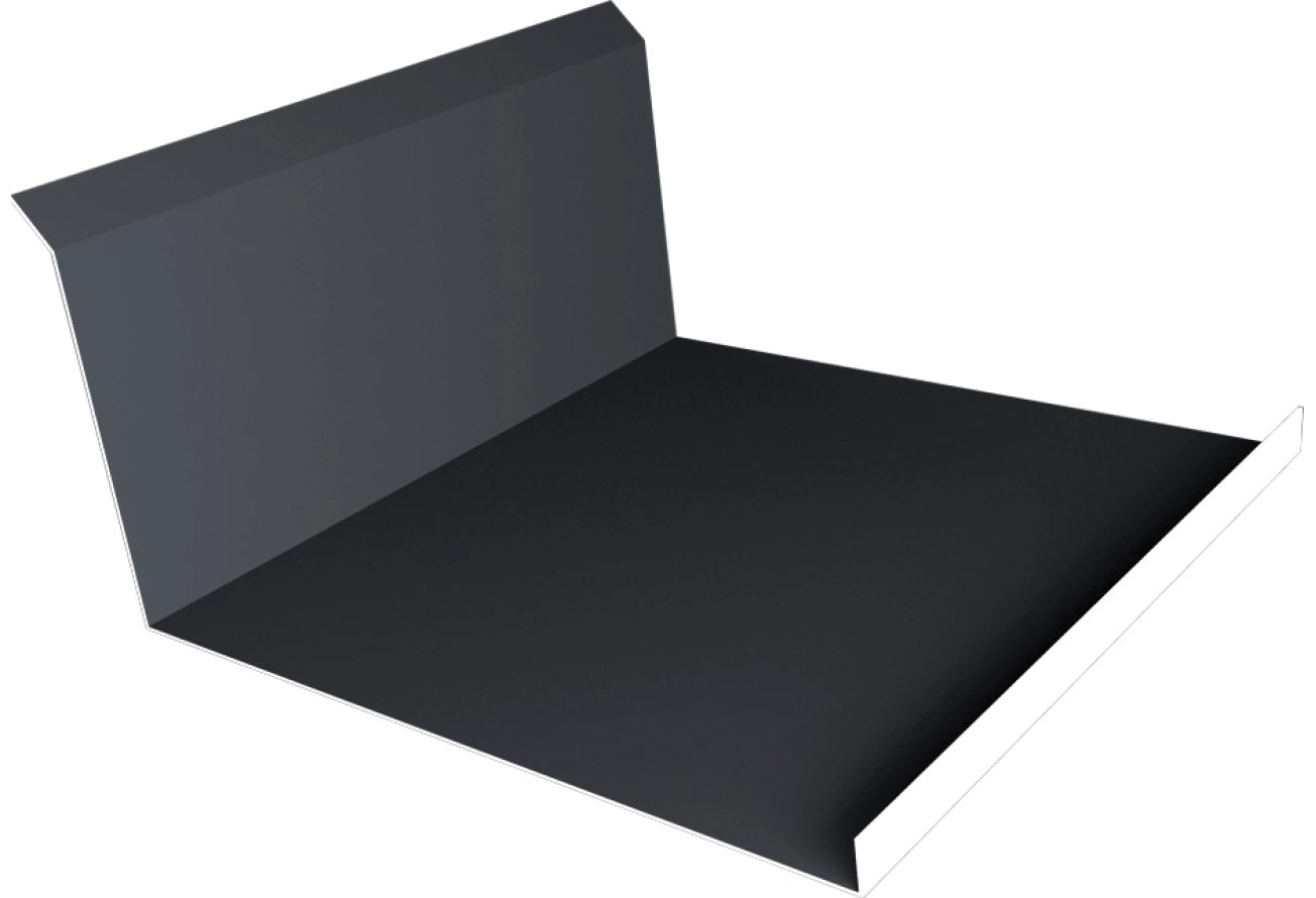 Планка примыкания нижняя 20х122х260х15 Grand Line 0,5 Drap RAL 7024 мокрый асфальт (2м)
