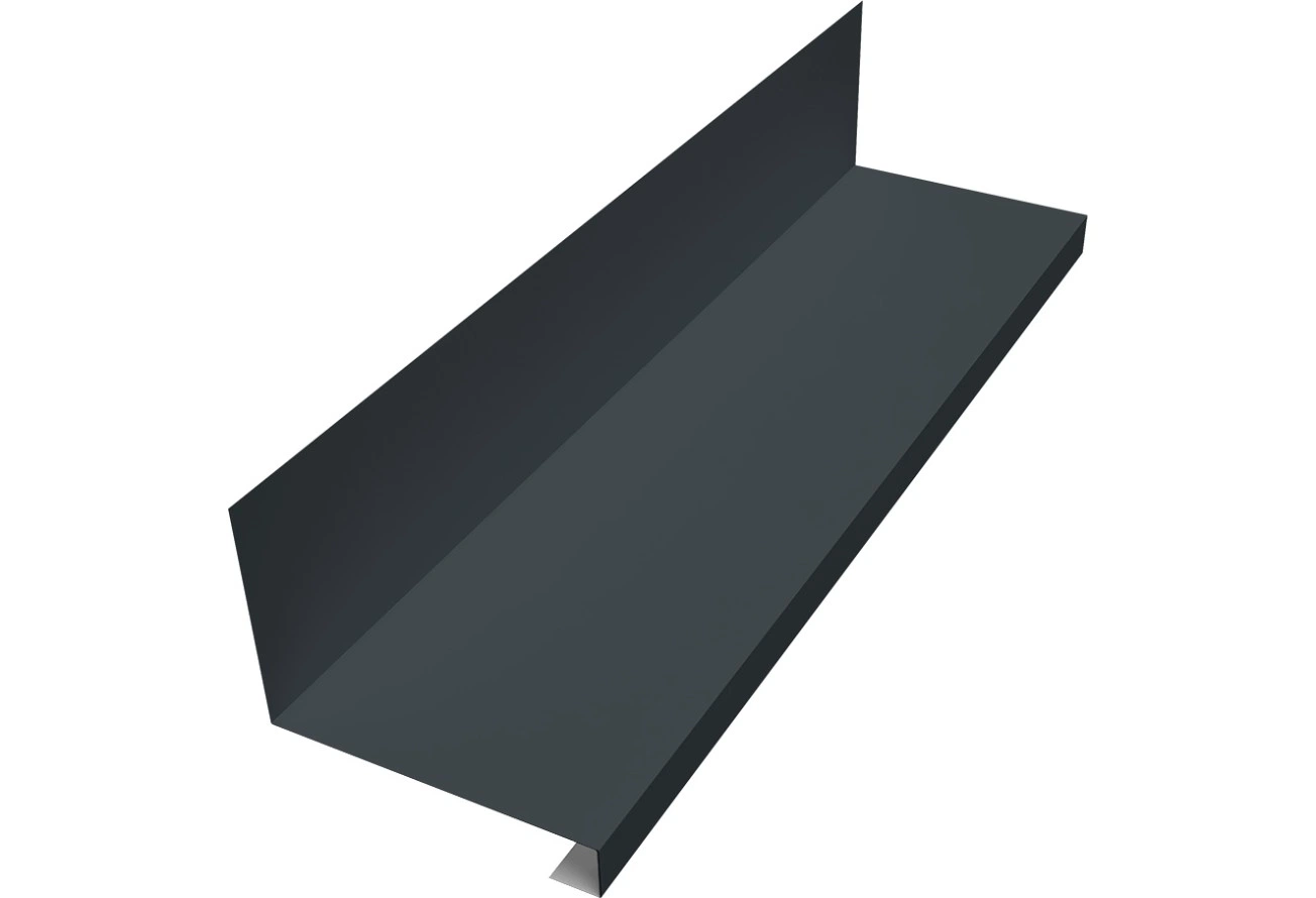 Планка примыкание нижнее к трубе фальц Grand Line 0,5 Drap RAL 7016 антрацитово-серый (2м)