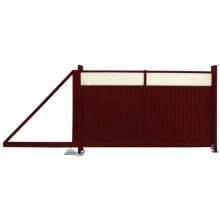 Ворота Grand Line откатные Estet Plus 2,0х3,5 RAL 3005/1014