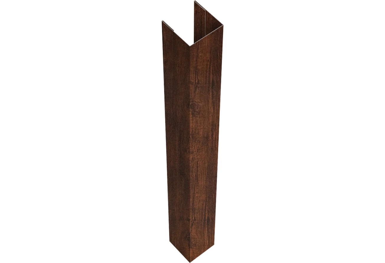 Стойка для забора жалюзи Техас Grand Line для монтажа с крепежным вкладышем 0,45 Принт Премиум двухсторонний Бразильская вишня темная Фреш (2м)