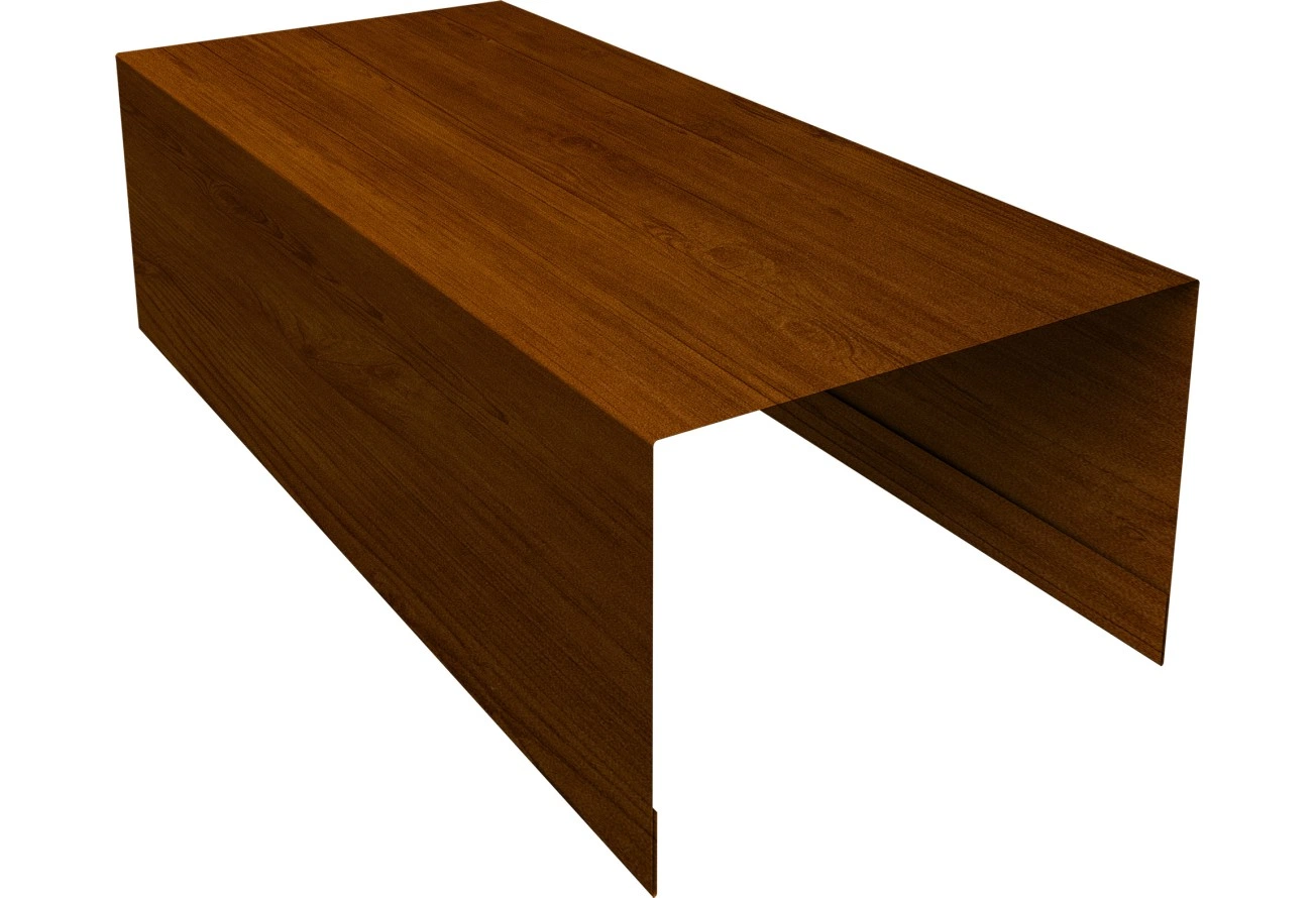 Крышка для забора из сайдинга ЭкоБрус Grand Line 0,45 Принт Премиум двухсторонний Золотой дуб насыщенный Фреш (2,5м)