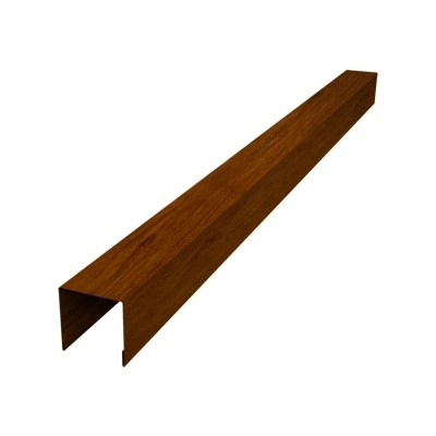 Планка вертикальная лицевая для забора жалюзи Палермо Grand Line 0,45 Принт Премиум двухсторонний Золотой дуб насыщенный Фреш (2,5м) — 716549