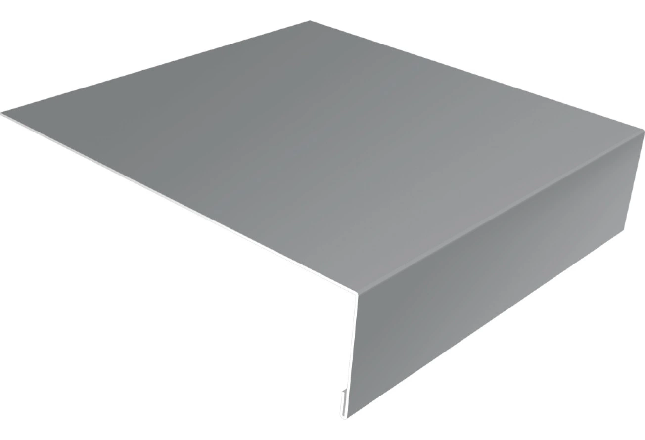 Планка околооконная простая 200х75 Grand Line 0,7 ПЭ с пленкой RAL 7004 сигнальный серый (2м)