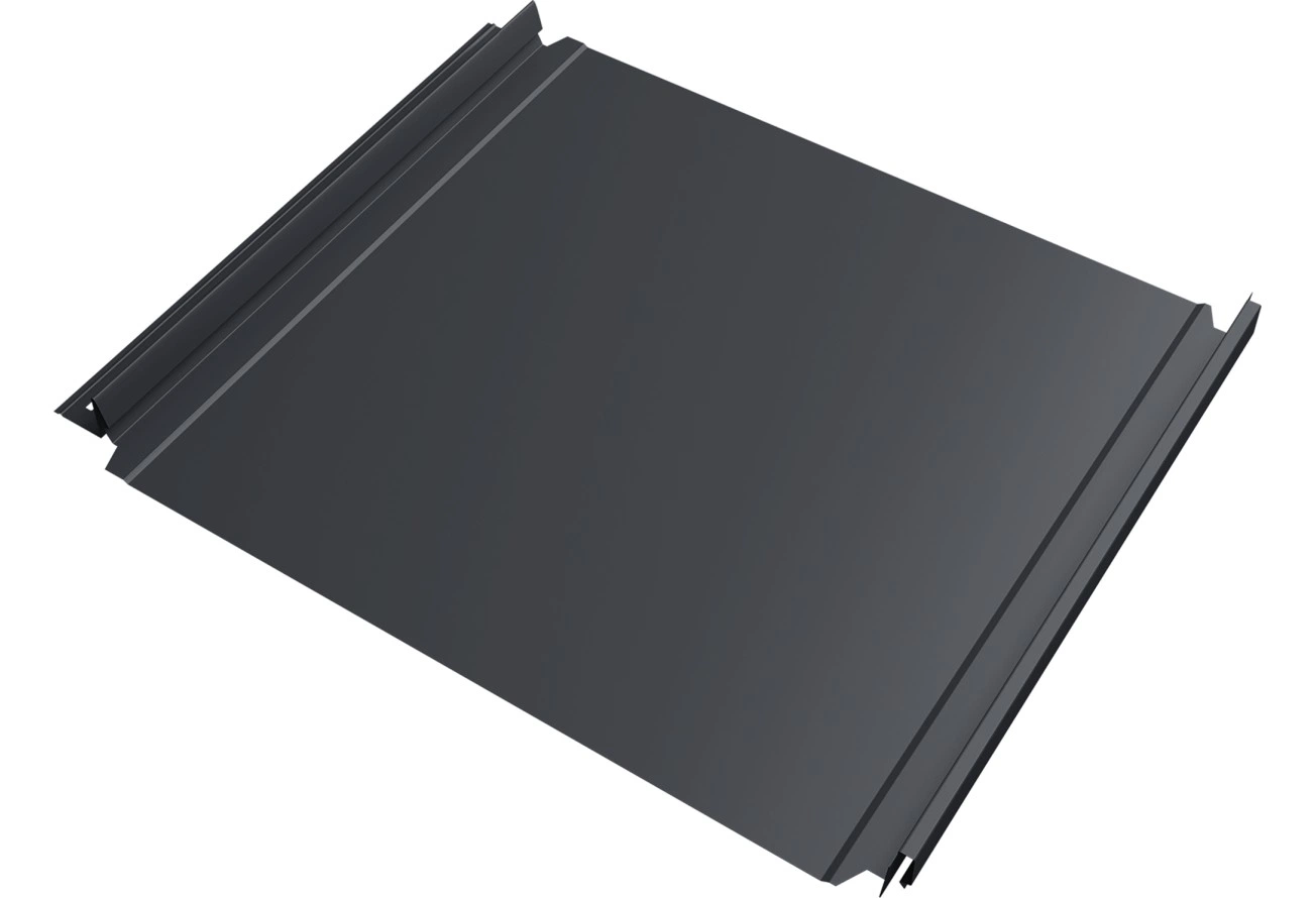 Кликфальц Double Pro Grand Line 0,5 Velur с пленкой на замках RAL 7024 мокрый асфальт