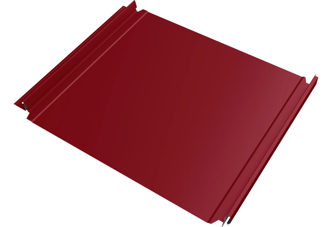 Кликфальц Double Pro Grand Line 0,45 ПЭ с пленкой на замках RAL 3003 рубиново-красный