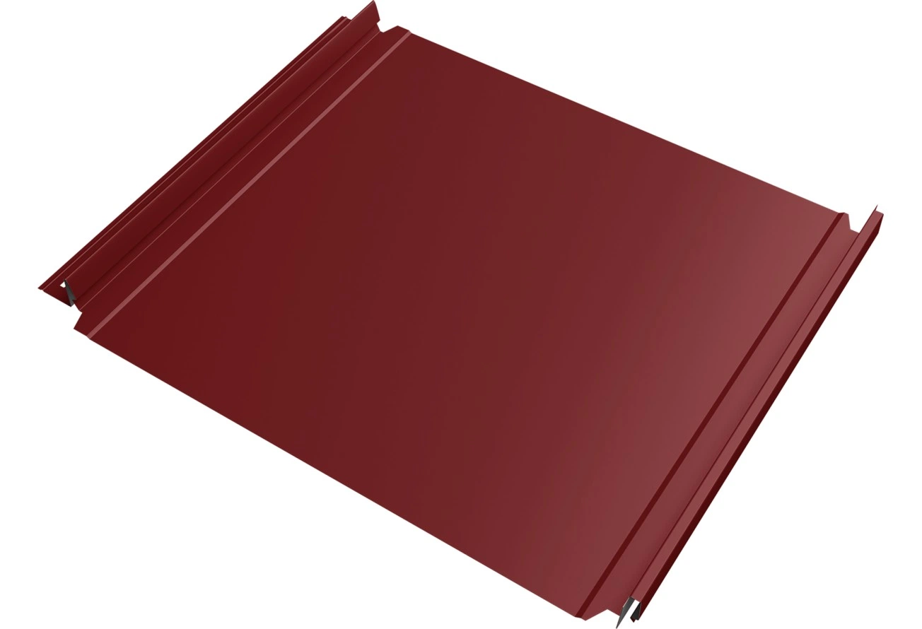 Кликфальц Double Pro Grand Line 0,45 ПЭ с пленкой на замках RAL 3011 коричнево-красный