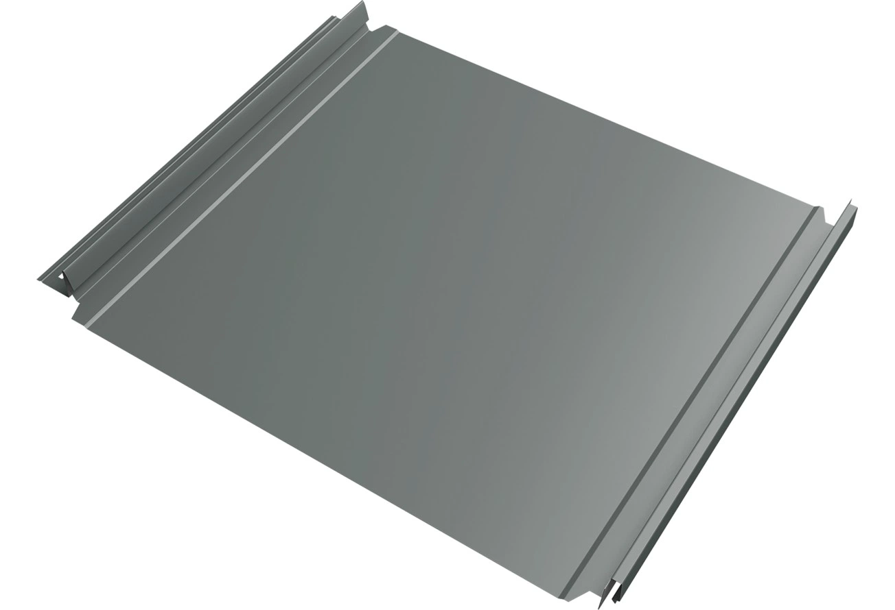 Кликфальц Double Pro Grand Line 0,45 ПЭ с пленкой на замках RAL 7005 мышино-серый