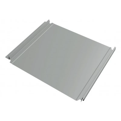 Кликфальц Double Pro Grand Line 0,45 ПЭ с пленкой на замках RAL 9006 бело-алюминиевый — 718581