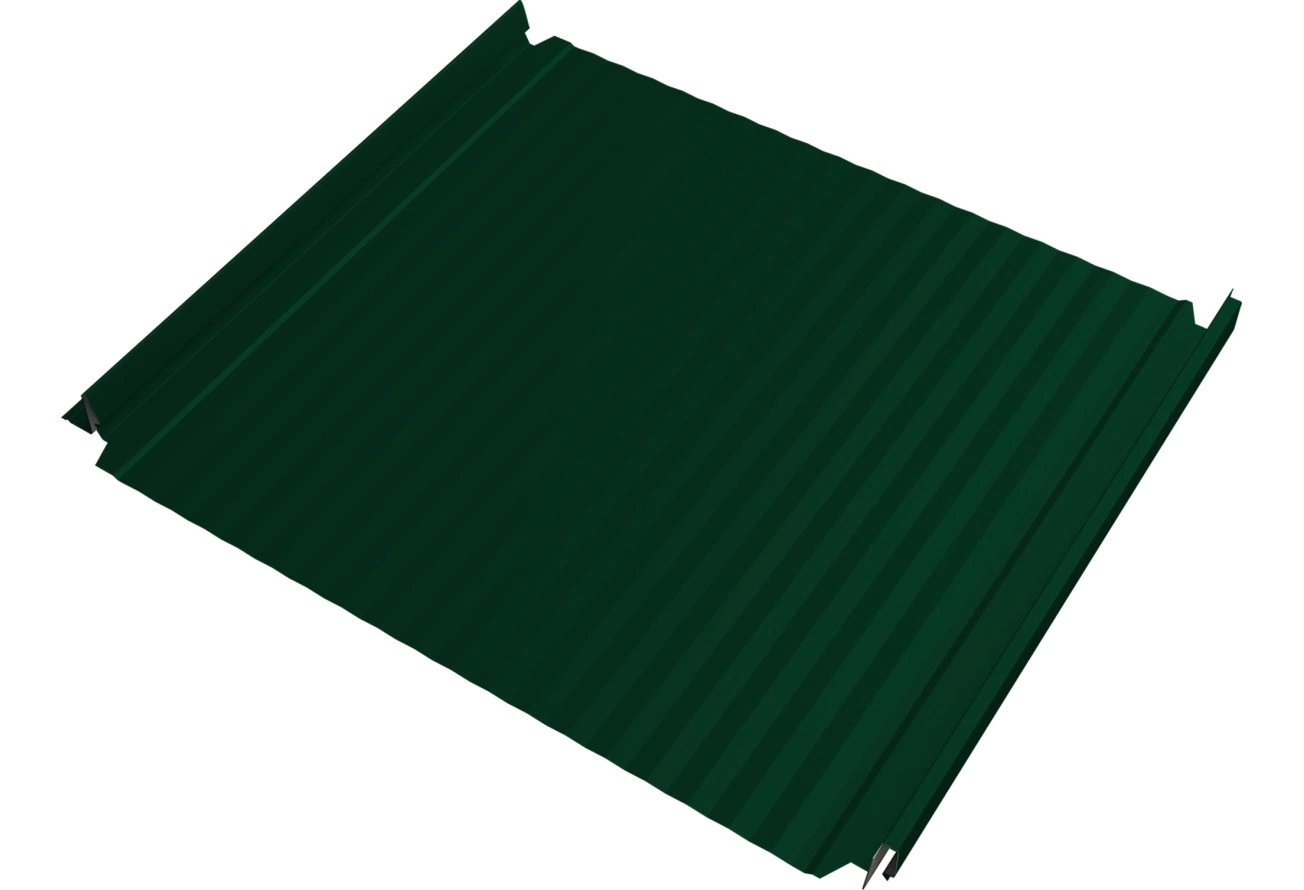 Кликфальц Double Pro Гофр Grand Line 0,45 Drap с пленкой на замках RAL 6005 зеленый мох