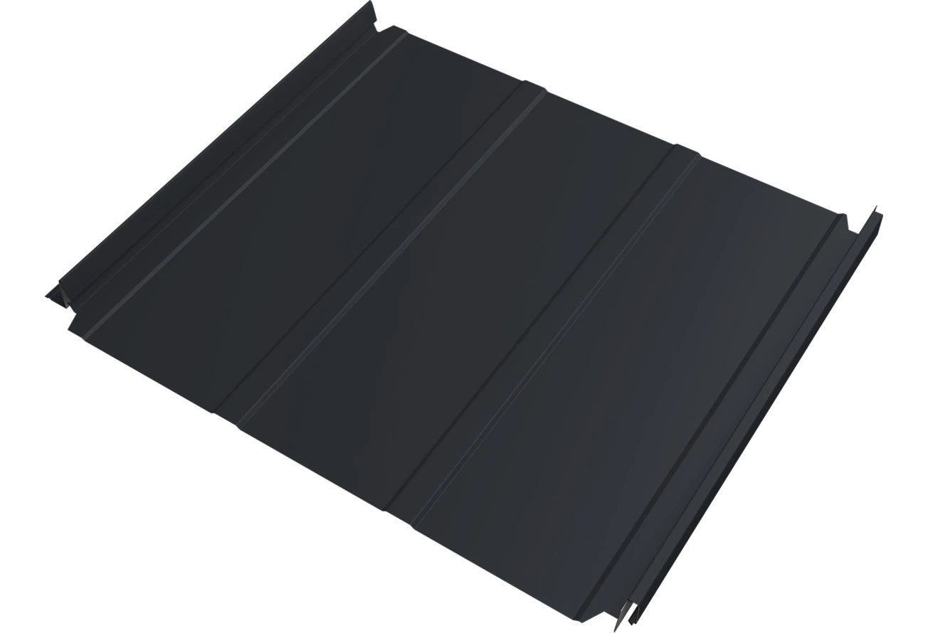 Кликфальц Double Pro Лайн Grand Line 0,45 Drap ТХ с пленкой на замках RAL 7024 мокрый асфальт