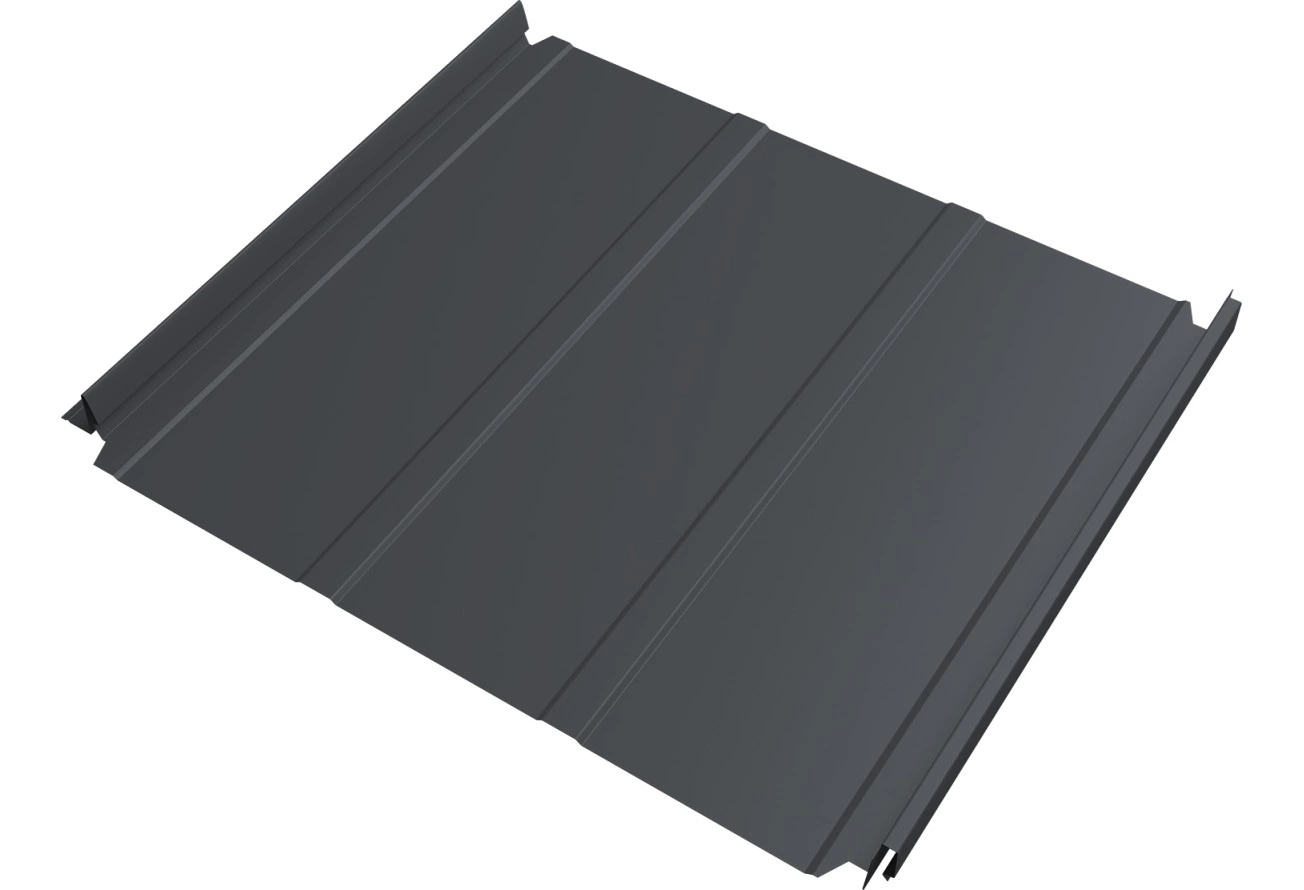 Кликфальц Double Pro Лайн Grand Line 0,5 Velur с пленкой на замках RAL 7024 мокрый асфальт
