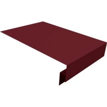 Планка околооконная сложная Кликфальц Про Grand Line 0,45 ПЭ двухсторонний с пленкой RAL 3005 красное вино (2м)