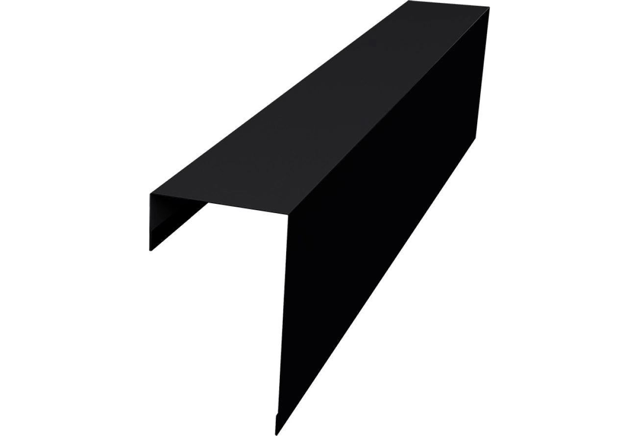 Торцевая планка фасадная фальц 65 мм Grand Line 0,45 ПЭ двухсторонний с пленкой RAL 9005 черный (3м)