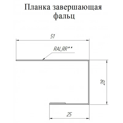 Планка завершающая фальц Grand Line 0,45 Drap ТР слим RAL 8017 шоколад (3м) — 724018 Планка завершающая фальц Grand Line 0,45 Drap ТР слим RAL 8017 шоколад (3м) — 724018