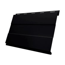 Сайдинг металлический Вертикаль проф Grand Line 0,5 Velur с пленкой RAL 9005 черный