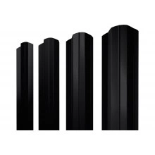 Штакетник М-образный B фигурный Grand Line 0,5 Velur RAL 9005 черный