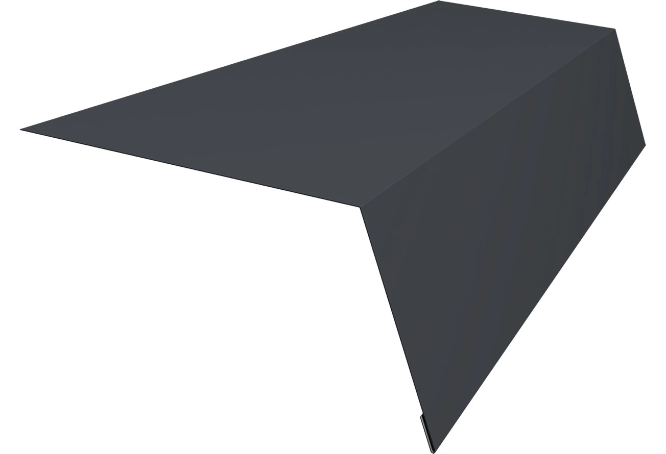 Карнизная планка для мягкой кровли 100х65 Grand Line 0,5 Drap RAL 7024 мокрый асфальт (2м)