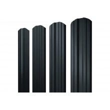 Штакетник Твин фигурный Grand Line 0,5 GreenCoat Pural БТ матовый RR2H3 (RAL 7016 антрацитово-серый)