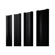 Штакетник М-образный A с прямым резом Grand Line 0,5 PurLite матовый RAL 9005 черный