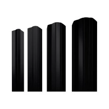 Штакетник М-образный A фигурный Grand Line 0,5 PurLite матовый RAL 9005 черный