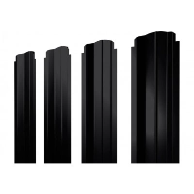 Штакетник П-образный B фигурный Grand Line 0,5 PurPro матовый RAL 9005 черный — 735301 Штакетник П-образный B фигурный Grand Line 0,5 PurPro матовый RAL 9005 черный — 735301