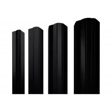 Штакетник М-образный A фигурный Grand Line 0,4 ПЭ матовый двухсторонний RAL 9005 черный