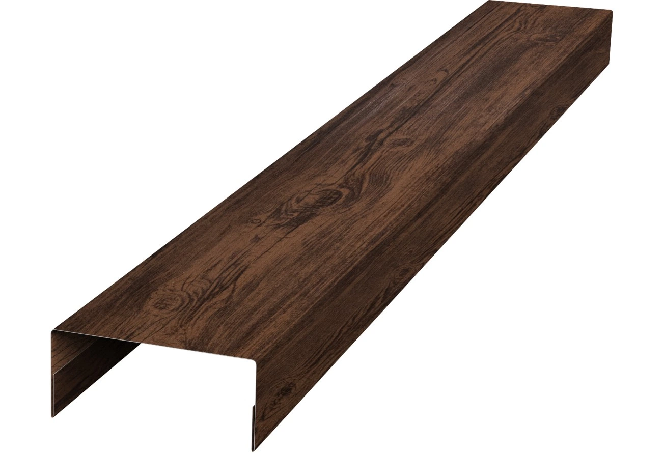 Крышка 30х15 для забора жалюзи Техас Grand Line 0,45 Принт Премиум двухсторонний Античный дуб (2,5м)