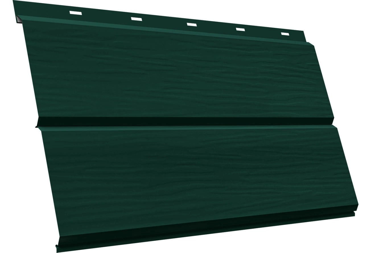 Сайдинг металлический ЭкоБрус новый 3D Grand Line 0,45 Drap RAL 6005 зеленый мох