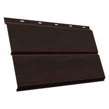 Сайдинг металлический ЭкоБрус новый 3D Grand Line 0,5 Drap ТХ RAL 8017 шоколад