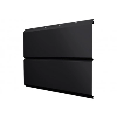 Сайдинг металлический ЭкоБрус новый Grand Line 0,5 Velur с пленкой RAL 9005 черный — 746154