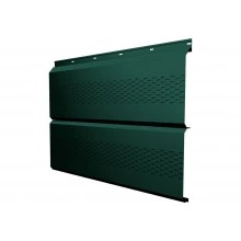 Софит металлический ЭкоБрус новый Grand Line с перфорацией 0,45 ПЭ двухсторонний с пленкой RAL 6005 зеленый мох
