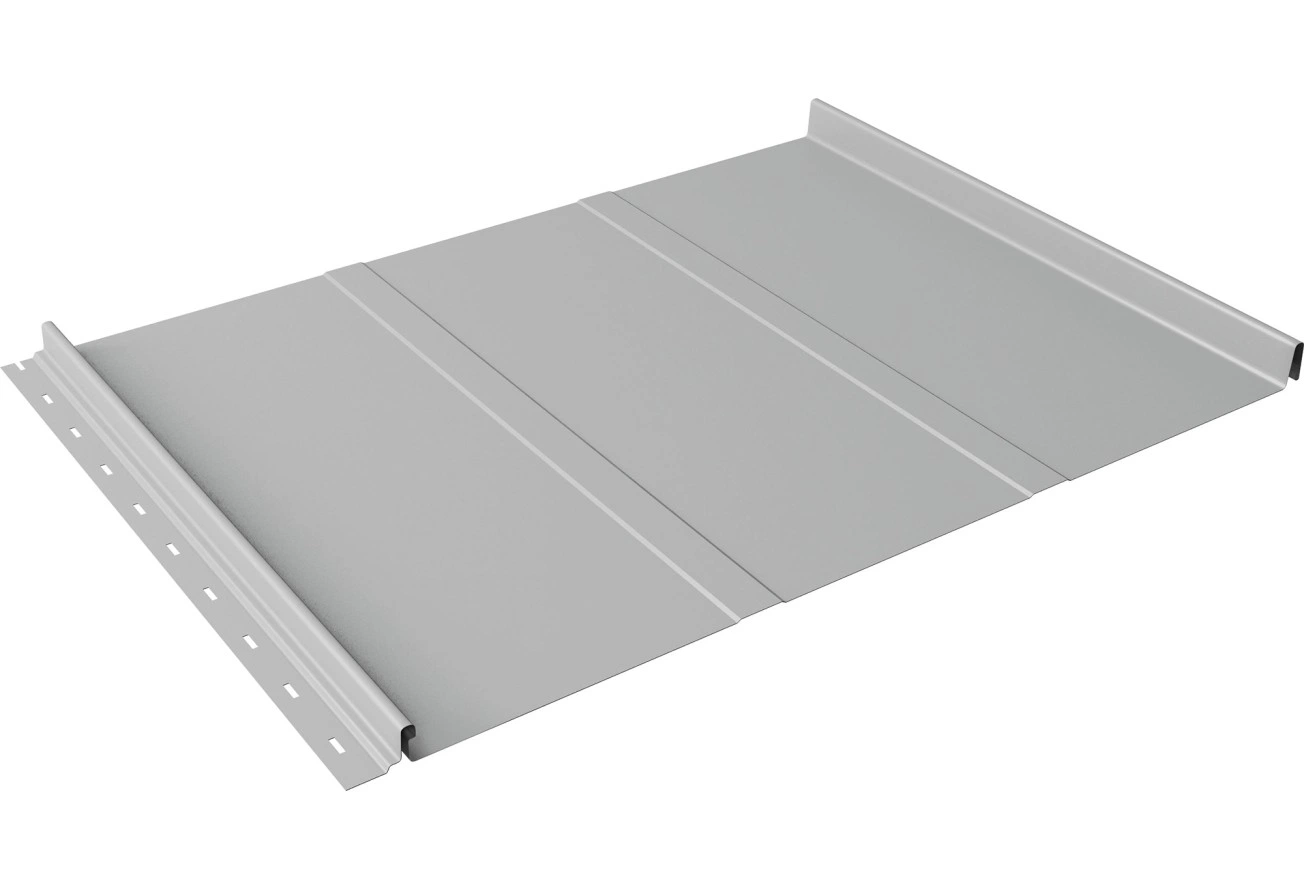 Кликфальц Лайн Grand Line 0,45 Drap ТХ с пленкой на замках RAL 7047 телегрей 4