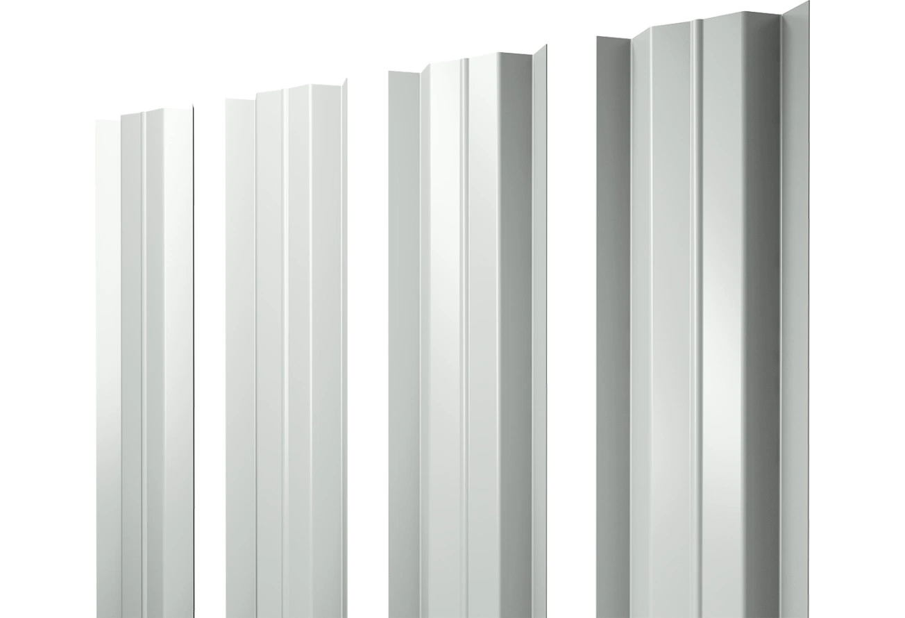 Штакетник М-образный B с прямым резом Grand Line 0,5 ПЭ RAL 9003 сигнальный белый