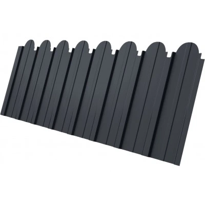 Профнастил C10A фигурный Grand Line 0,45 Drap СТ RAL 7024 мокрый асфальт — 751690 Профнастил C10A фигурный Grand Line 0,45 Drap СТ RAL 7024 мокрый асфальт — 751690