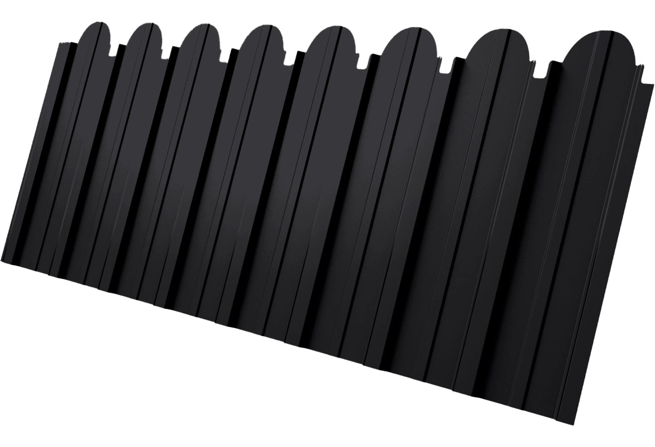 Профнастил C10A фигурный Grand Line 0,5 Сатин матовый ТХ RAL 9005 черный
