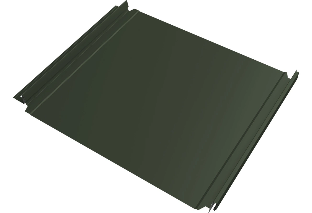 Кликфальц Double Pro Grand Line 0,5 Сатин матовый ТХ с пленкой на замках RAL 6020 хромовая зелень