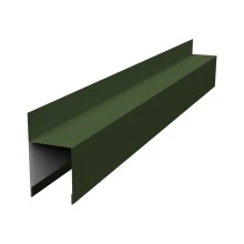 Планка опорная составная внешняя для забора жалюзи Палермо Grand Line 0,5 Сатин матовый ТХ RAL 6020 хромовая зелень (2м)