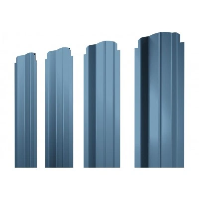 Штакетник П-образный B фигурный Grand Line 0,45 Drap ТХ RAL 5024 пастельно-синий — 755728