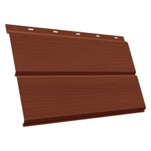 Сайдинг металлический ЭкоБрус новый 3D Grand Line 0,45 Drap ТР с пленкой RAL 8004 терракота