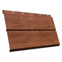Сайдинг металлический ЭкоБрус новый 3D Grand Line 0,45 Принт Премиум с пленкой Рябина насыщенная Фреш TwinColor