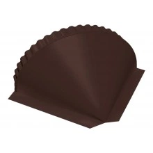 Малая конусная заглушка конька Grand Line 0,45 Drap СТ слим RAL 8017 шоколад
