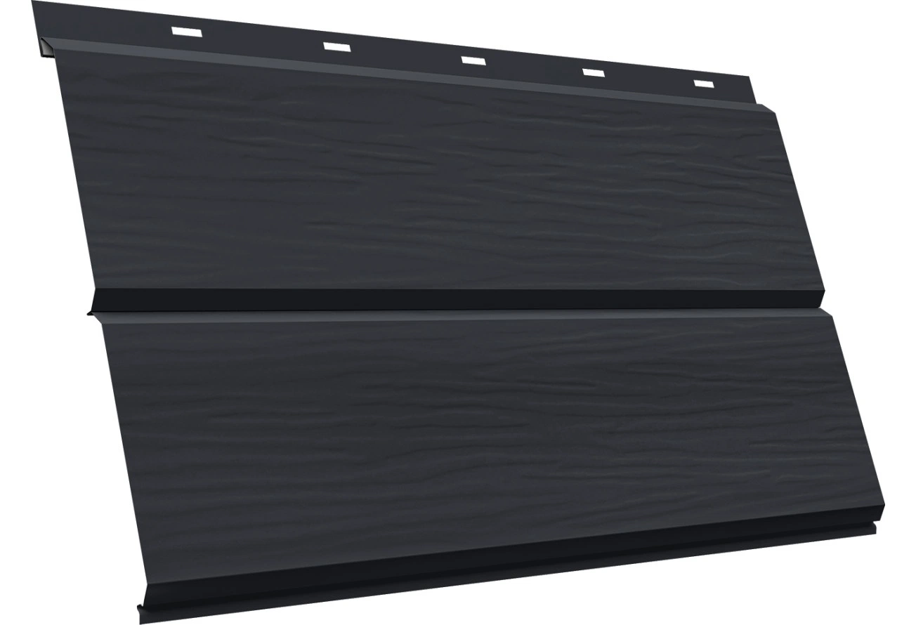 Сайдинг металлический ЭкоБрус новый 3D Grand Line 0,5 Drap RAL 7024 мокрый асфальт