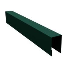 Планка боковая для забора из сайдинга Квадро Брус, Вертикаль Grand Line 0,45 ПЭ двухсторонний RAL 6005 зеленый мох (3м)