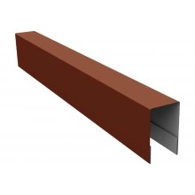 Планка боковая для забора из сайдинга Квадро Брус, Вертикаль Grand Line 0,5 Сатин матовый ТХ RAL 8004 терракота (2,5м)