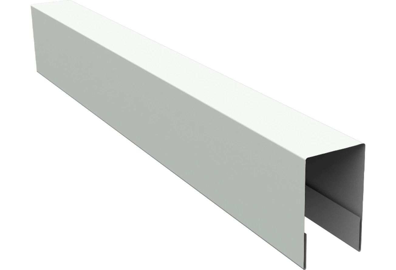 Планка боковая для забора из сайдинга Квадро Брус, Корабельная Доска, ЭкоБрус новый Grand Line 0,45 Drap ТХ RAL 9003 сигнальный белый (2,5м)