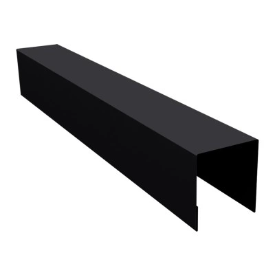 Планка боковая для забора из сайдинга Блок-хаус новый Grand Line 0,5 Velur RAL 9005 черный (3м) — 764589