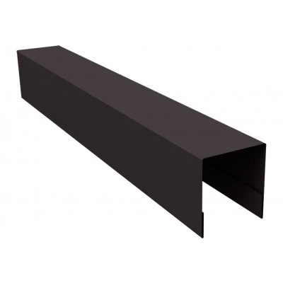Планка боковая для забора из сайдинга Блок-хаус новый Grand Line 0,5 Velur RR 32 темно-коричневый (3м) — 764590