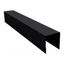 Планка боковая для забора из сайдинга Блок-хаус новый Grand Line 0,45 ПЭ двухсторонний RAL 9005 черный (2,5м)