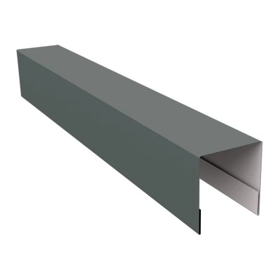 Планка боковая для забора из сайдинга Блок-хаус новый Grand Line 0,45 ПЭ RAL 7005 мышино-серый (2,5м) — 764747